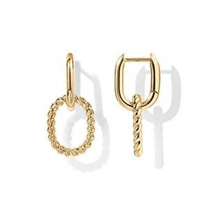 14K Gold Plated Convertible Paperclip Earrings for Women - Trendy Paper